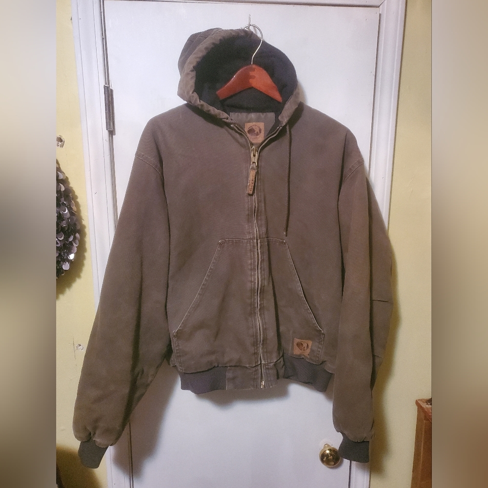 Berne insulated workwear coat green brown very nice shape